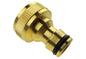 Tap connector snap-on male 3/4" BSPF brass with black rubber O-ring