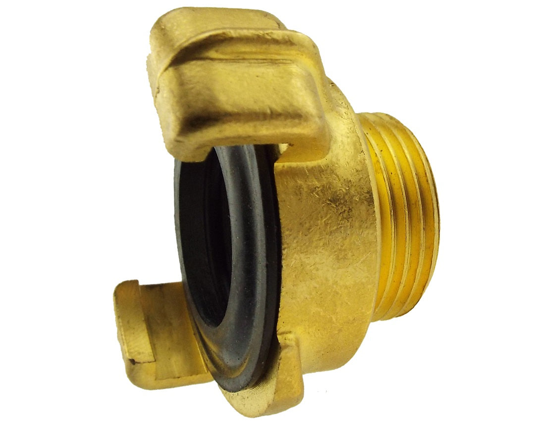 Brass 3/8" BSPM claw fitting with rubber gasket and side claws