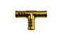 Brass 15mm tee connector with three-barb ends