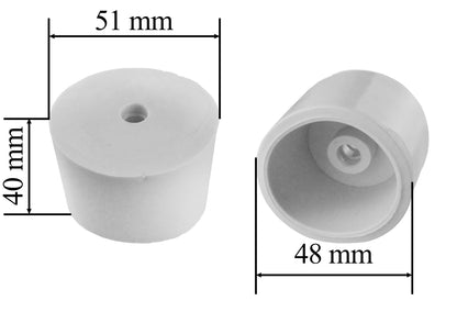 Rubber bung: 51mm top dia, 48mm opening, 40mm height
