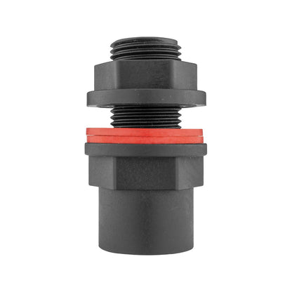 Black water butt connector with red seal and 1/2" BSP male thread