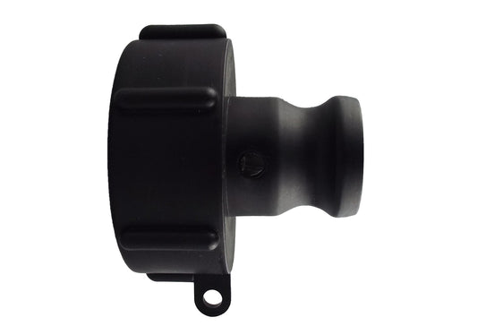 IBC S100X8 to 2" male camlock adapter, black
