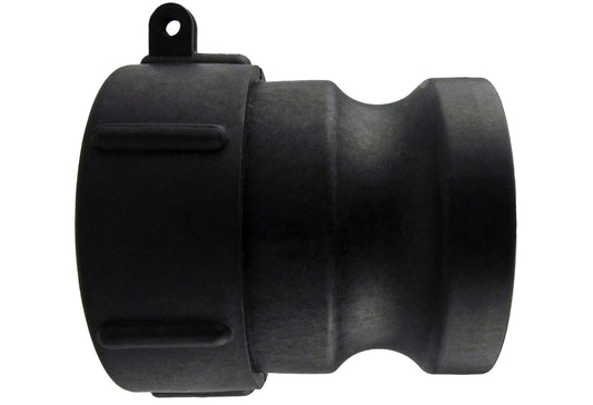 IBC S60X6 adapter to 2" male camlock connector, black