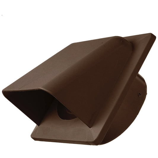 Brown external louvre vent, KRD/100B, 100mm inlet with angled hood