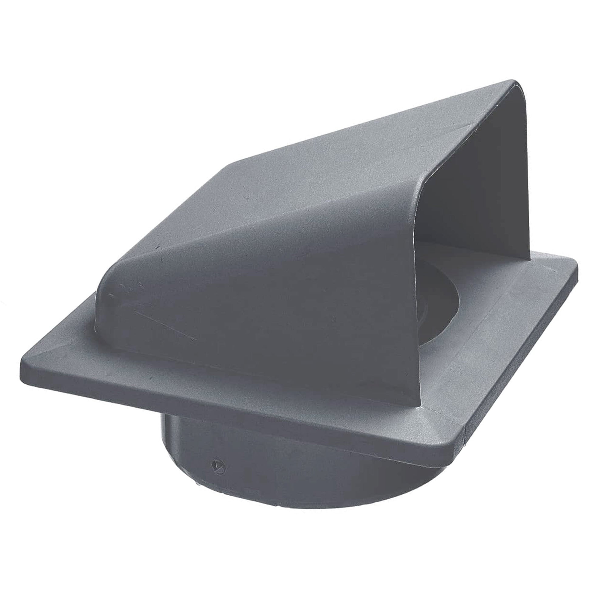 Graphite louvre vent with angled hood and curved side panel, fi100mm opening