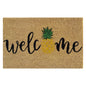 Welcome doormat 60cm x 40cm with pineapple and green leaf