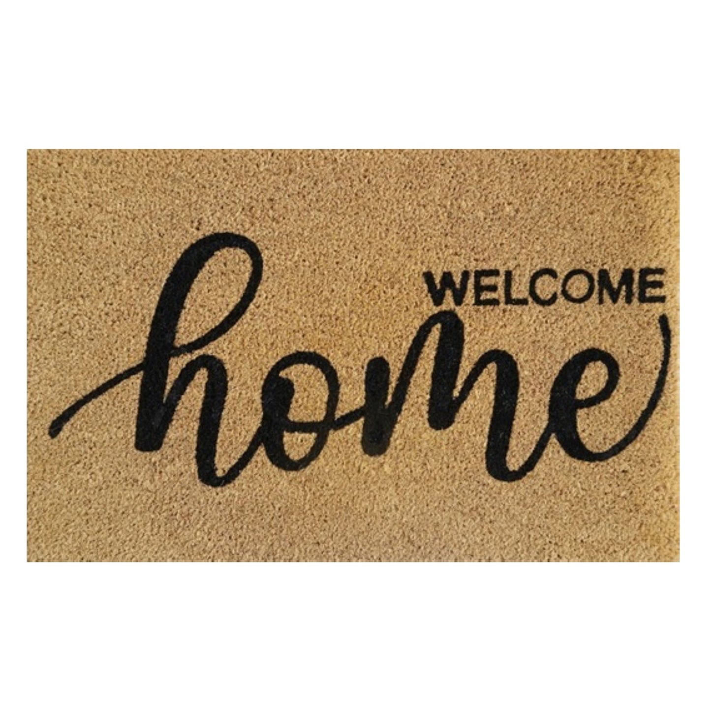 Fußmatte 60x40 cm mit Aufschrift „Welcome Home“ in Schwarz auf beigem Grund