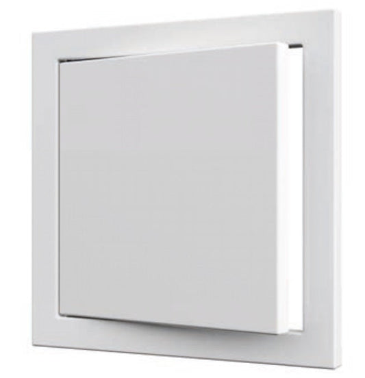 White PP access panel door, 300mm x 300mm, square frame with flush cover