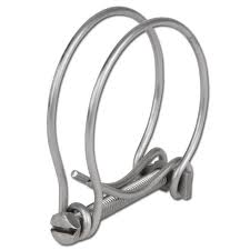 Galvanised double wire hose clamp with screw tightening, 13–16 mm