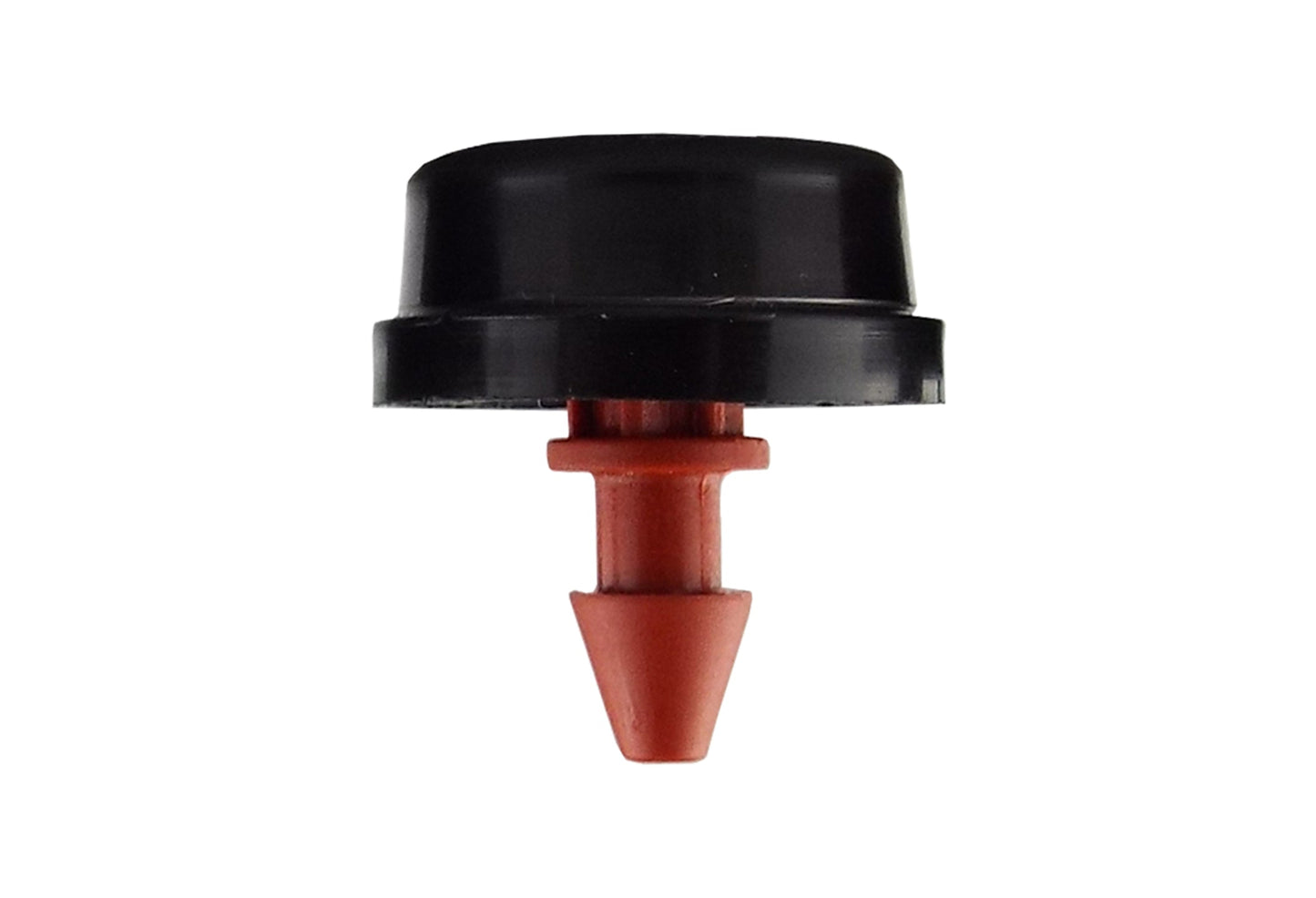 Black and red button micro irrigation dripper, 2 L/h outlet