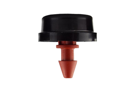 Black and red button micro irrigation dripper, 2 L/h outlet
