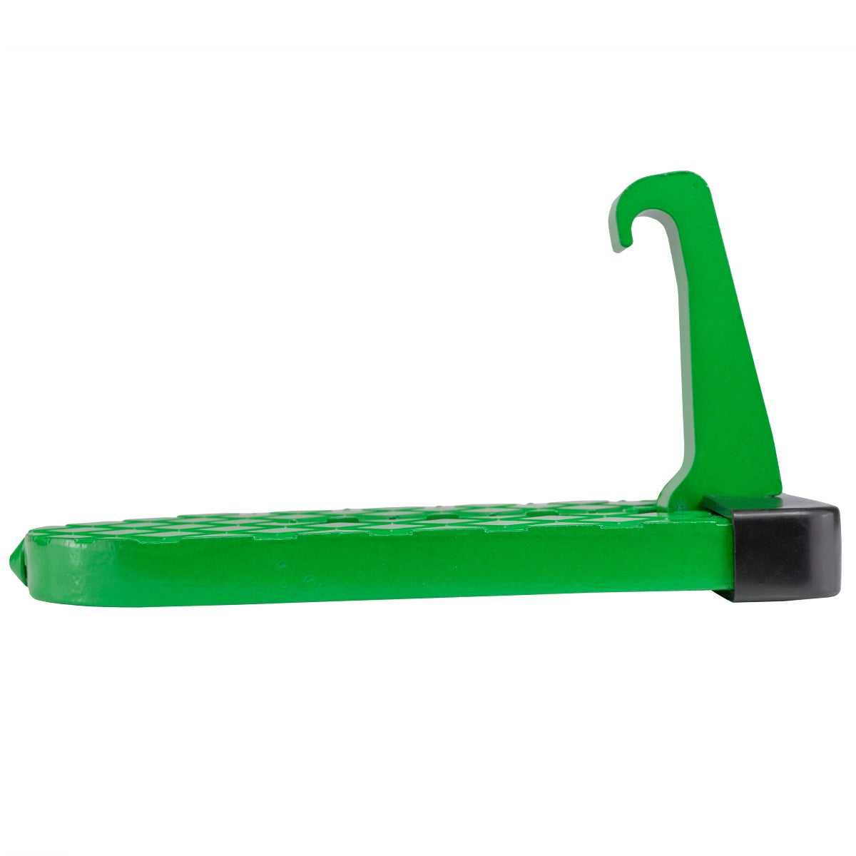 Green Type A car door step side profile with textured tread and black end base