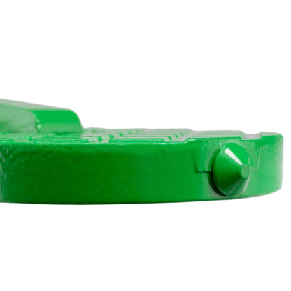 Green car door step Type A side view, black base and raised support tab