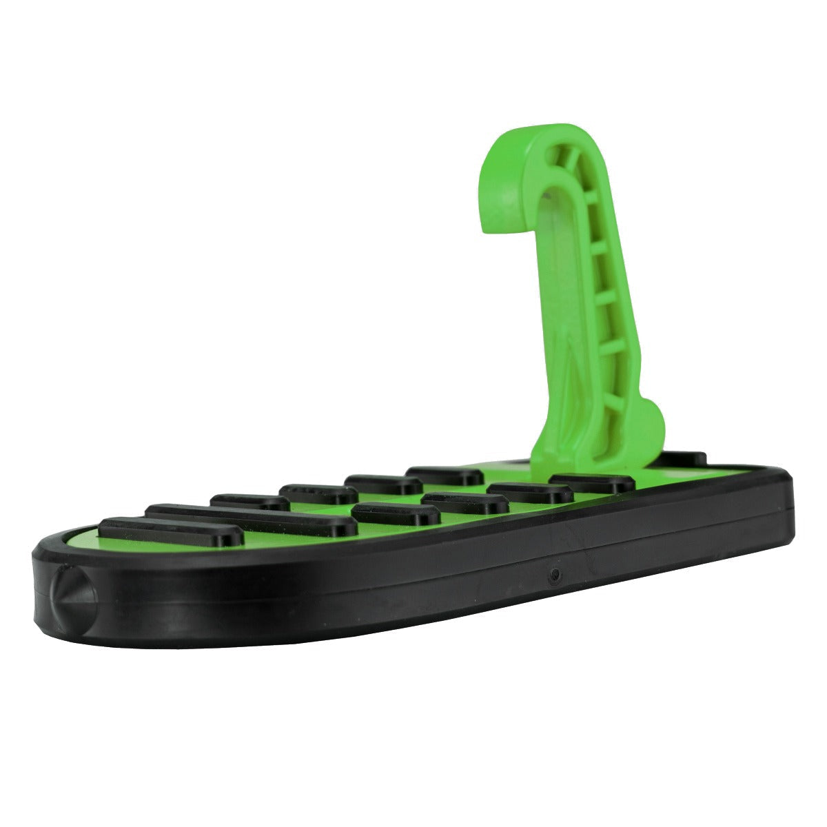 Green and black Car Door Step Type C with raised handle and non-slip tread bumps