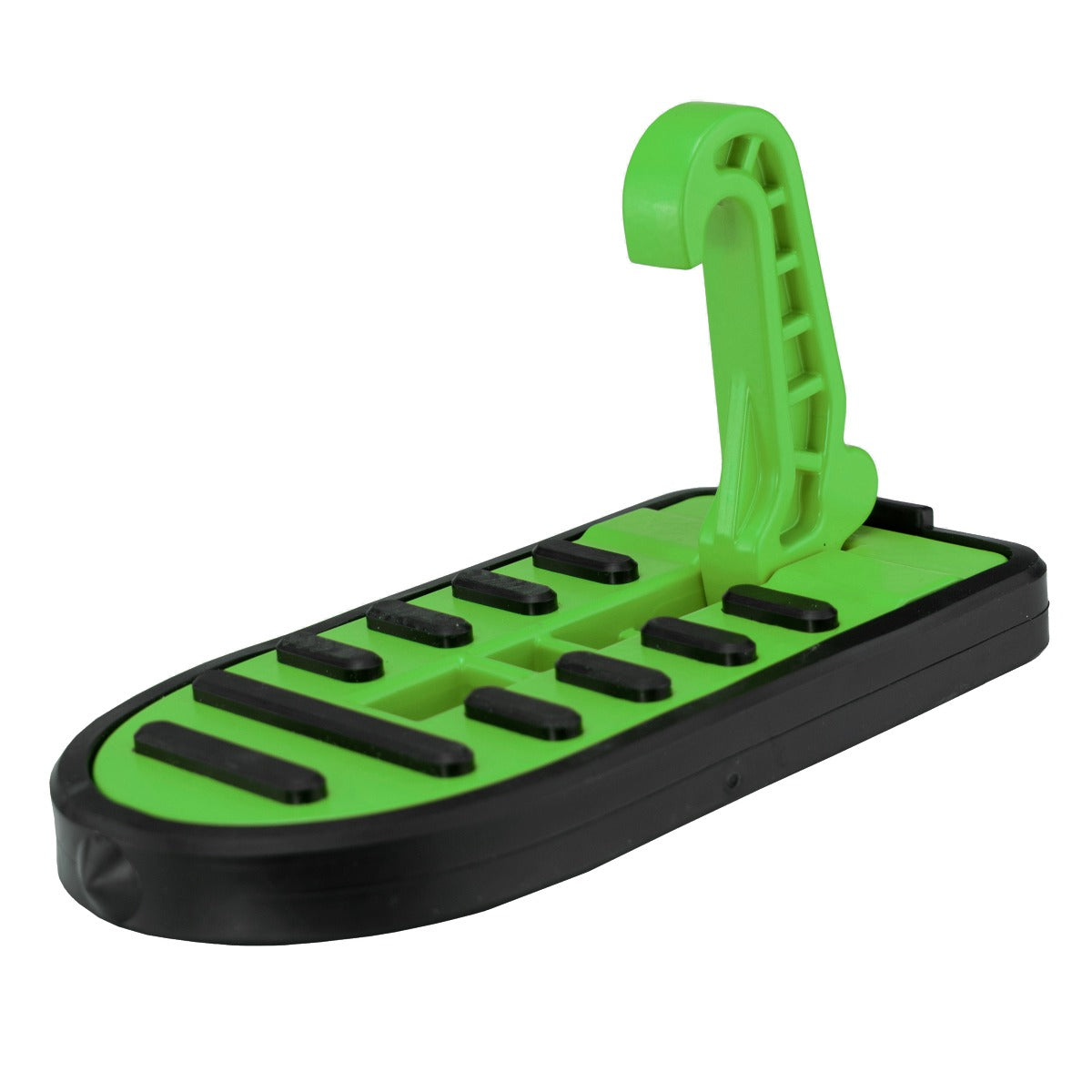 Car Door Step Type C, angled view with green platform and black grip pads