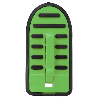 Green Car Door Step Type C front view with black tread bars and central bracket