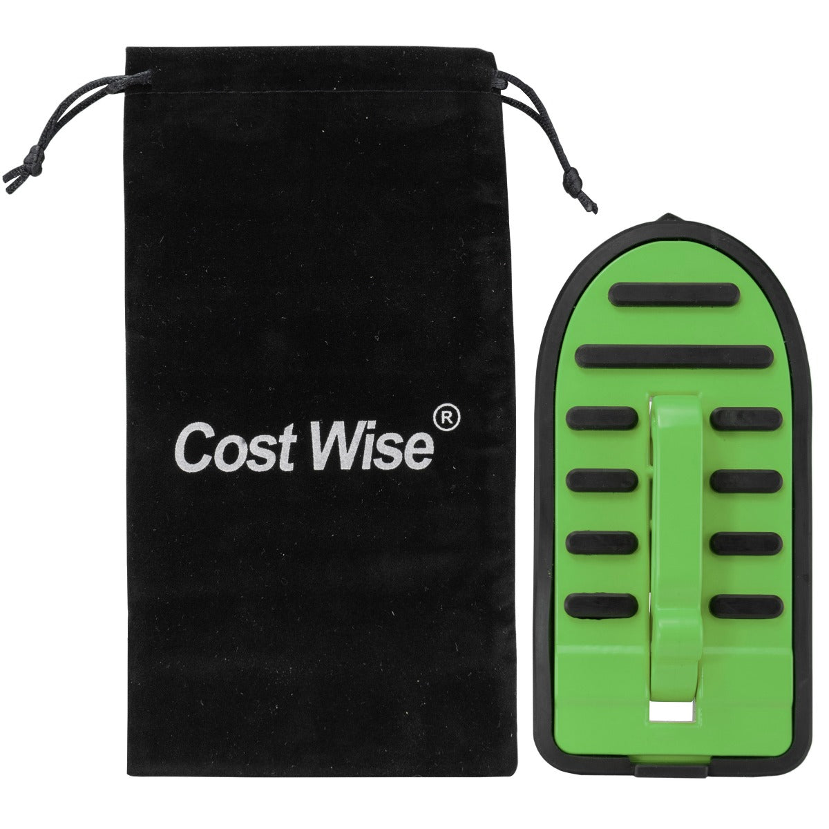 Cost Wise black pouch with drawstring and green Car Door Step Type C in frame