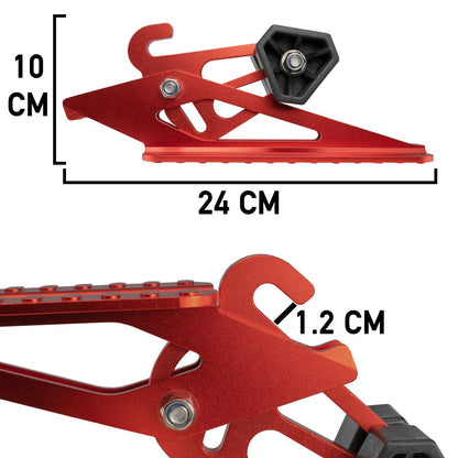 Orange Type D car door step with size markings and anti-slip ridged base