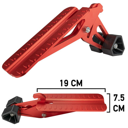 Car Door Step Type D orange, mit 19 cm und 7,5 cm Maßangaben und Trittfläche