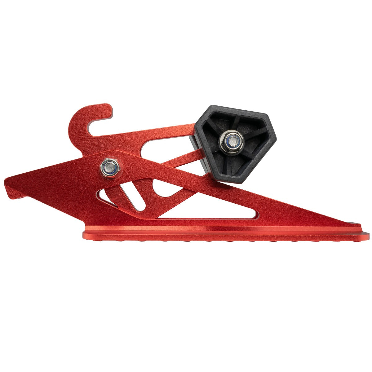 Orange Type D car door step with anti-slip ridges and black screw-on foot