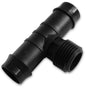 Antelco 19 mm Line x 3/4 BSPM threaded tee, black plastic connector