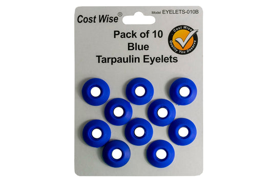 Blue tarp eyelets pack of 10, round grommets with central hole