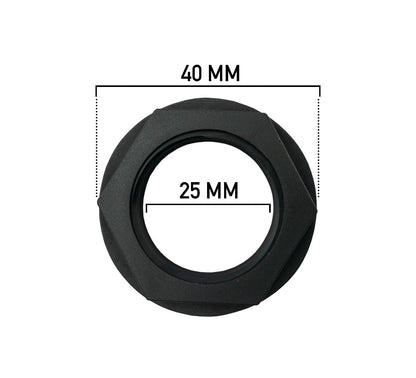 3/4" BSPF back nut washer dimensions: 40 mm outer, 25 mm inner opening