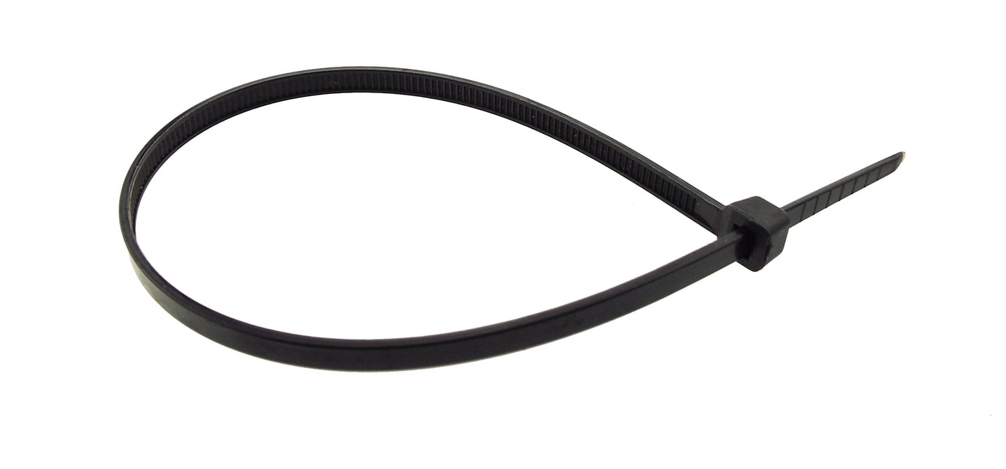 Black cable tie loop with locking head
