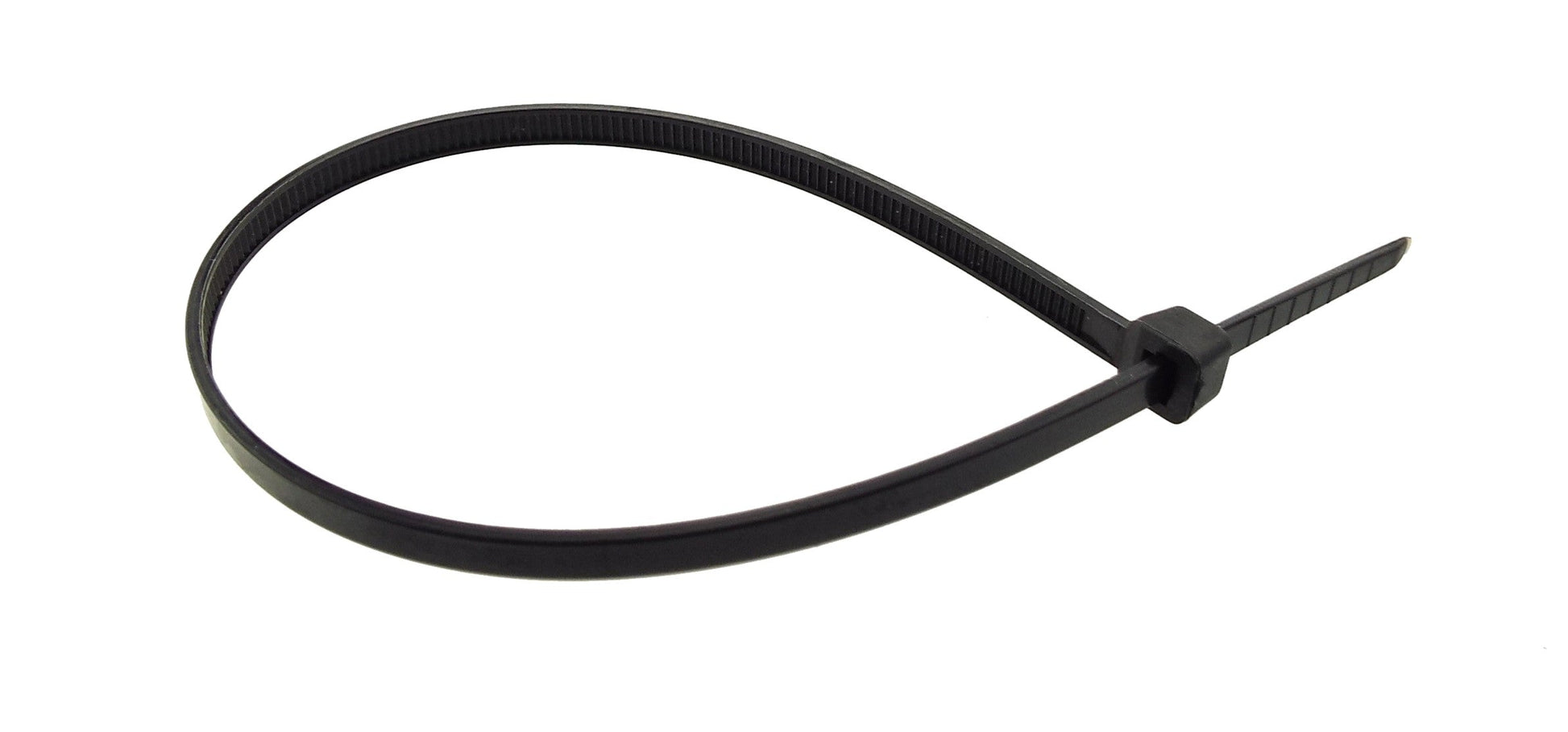 Black cable tie loop with locking head