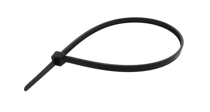 Black cable tie loop with pointed tail end