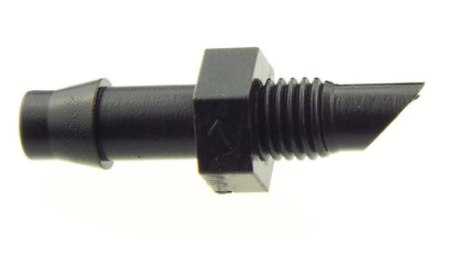 Antelco Adaptor Micro Fitting 4.5mm barb to 10-32 thread, close view of threads