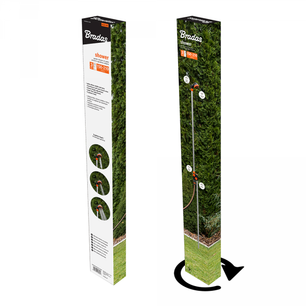 Garden Shower on Stake product box and included stake shower