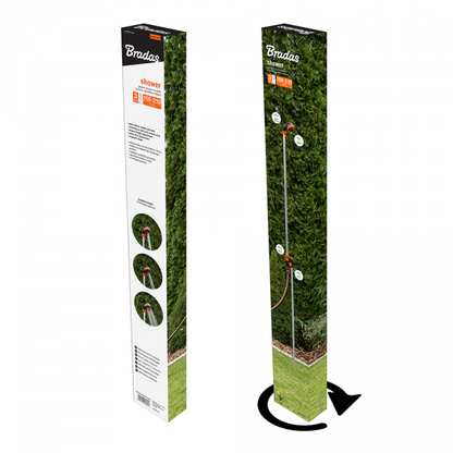Garden Shower on Stake product box and included stake shower