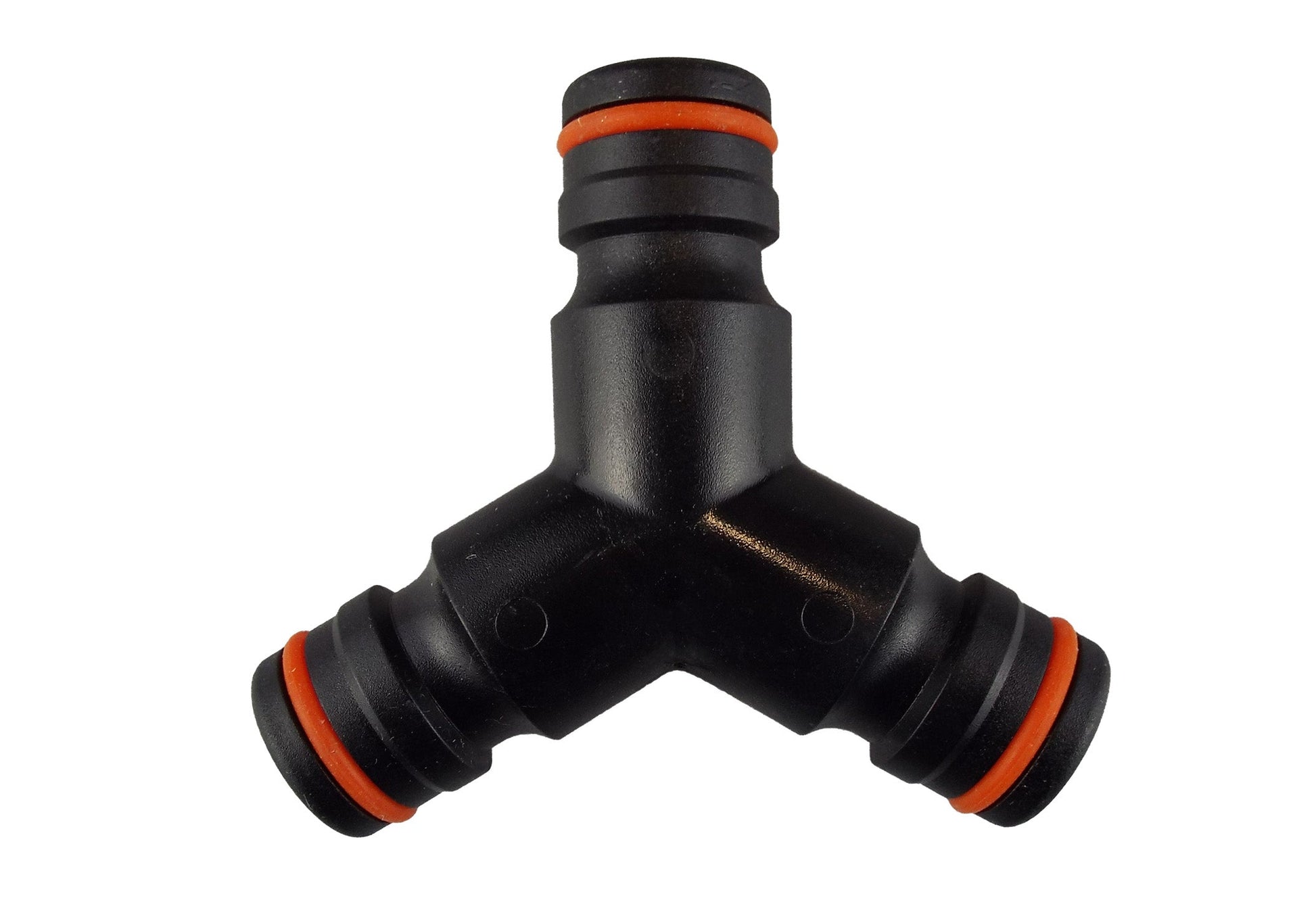 Three Way Splitter Max Flo, black/orange 3-way hose connector with push-fit ends