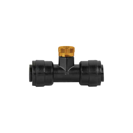 Black garden water mist tee nozzle with brass insert, TEE connector, orange top