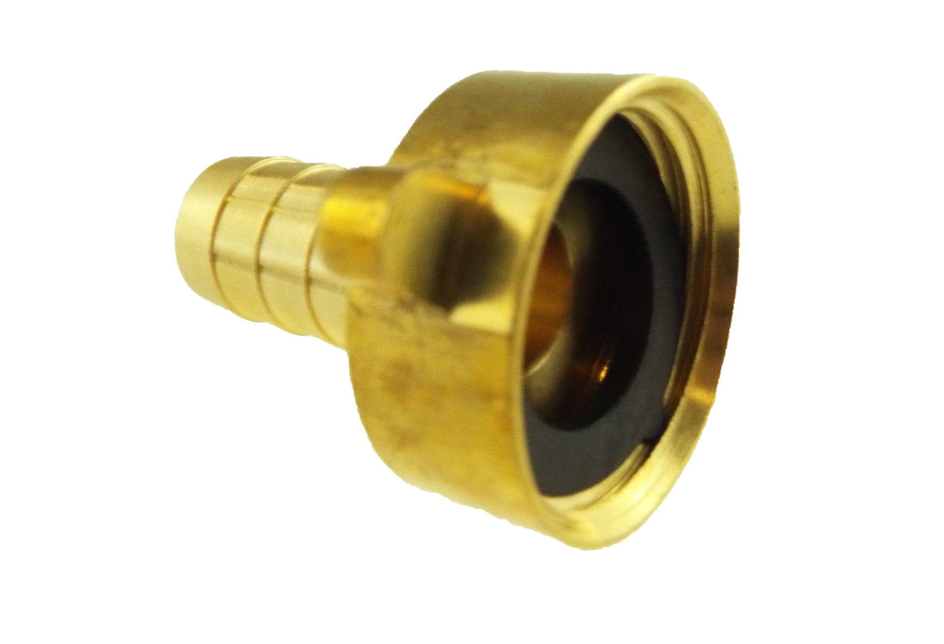 Brass adapter flange with inner opening and tapered pipe connection, 15mm side