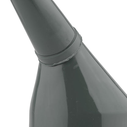 Close-up of funnel neck joint, gray angled fuel funnel