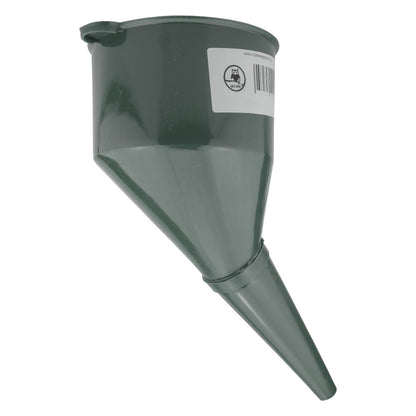 Angled fuel funnel with wide top and long spout, gray