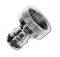 3/4" BSPF snap-on male tap connector, nickel-plated brass, knurled grip