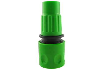 Green expanding hose connector end cap with black base ring
