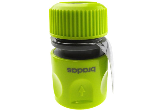 Lime female hose connector with ridged grip; fits 1/2 in or 5/8 in hose