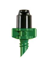 Single micro spray nozzle with green winged collar and black tip