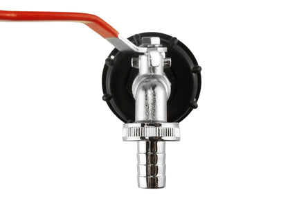 IBC-Kit 003A-Z: Ventilanschluss mit rotem Hebel und schwarzer Kappe