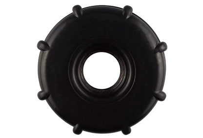 IBC tank end cap front view with central hole and retaining studs