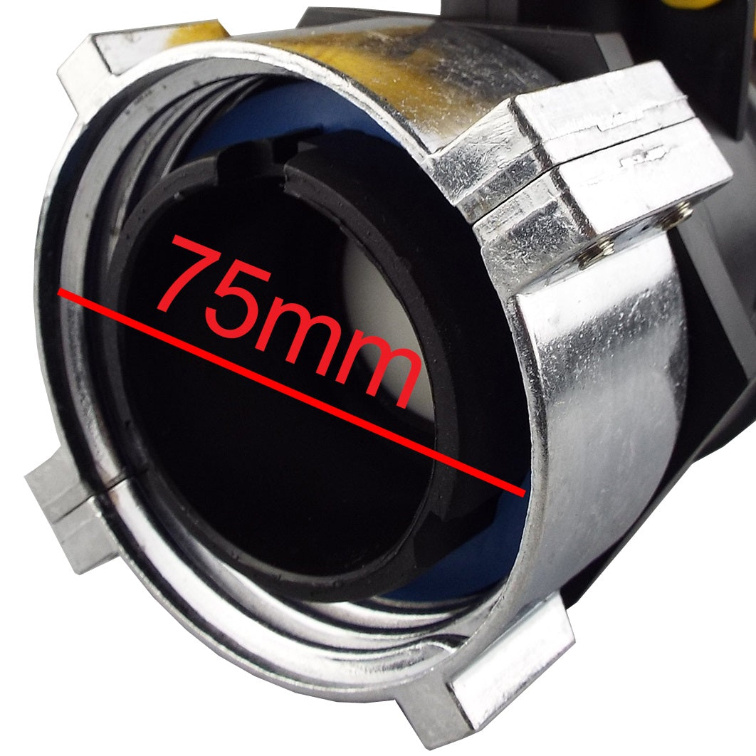 IBC-Tankventil 75mm Einlass mit Metallklemme und schwarzer Dichtung