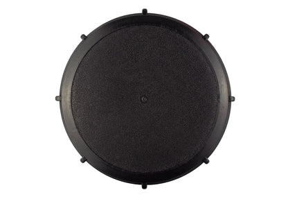 IBC tank blanking lid, textured black cap with small central fastener