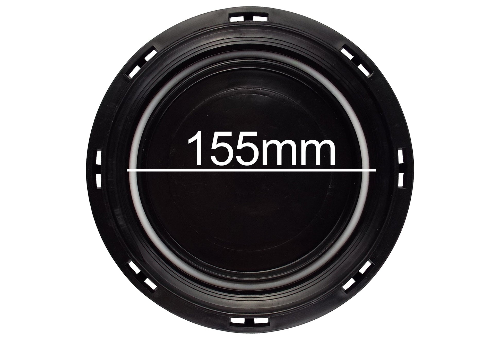 IBC blanking lid with measurement marking 155mm on the circular insert