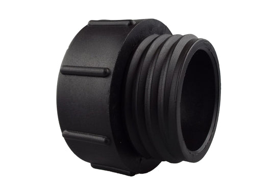 IBC Tank Adapter 2" BSP female to S60X6 male, black threaded connector
