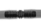 1/2" irrigation pipe joiner, black connector with ridged couplers