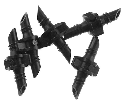 Black 4mm micro adaptor fitting, quick thread-to-thread connector, plastic